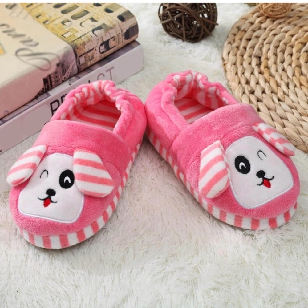 Cute Pink Dog Slippers